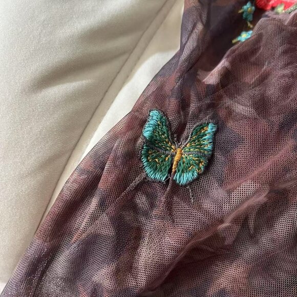 NWT $395 JOHNNY WAS BIYA Nyah Embroidered Mesh Maxi Tank Dress Size S - Picture 8 of 14